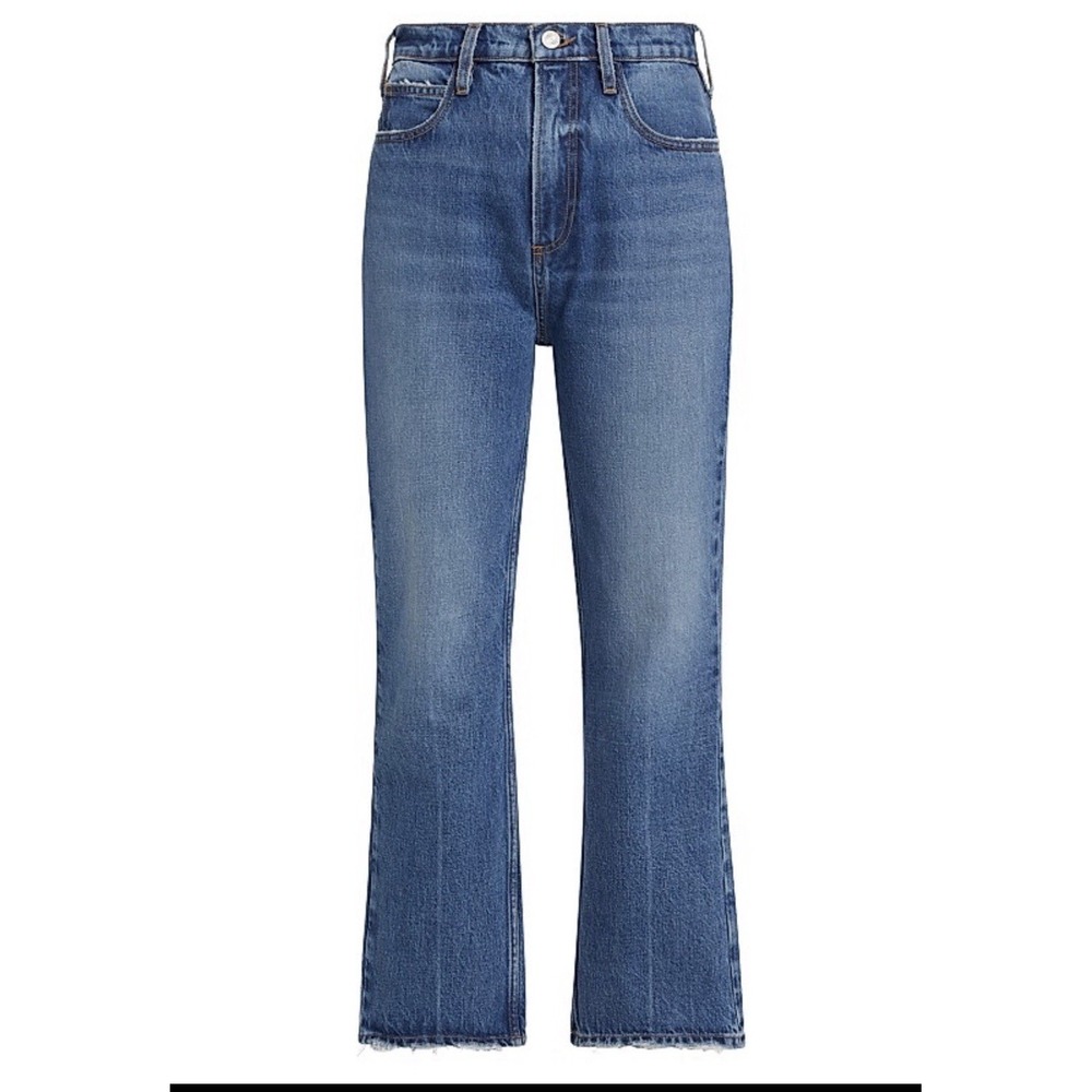 FRAME Le High N Tight Crop Mini Boot Flare Jeans 27 Medium Wash Raw Hem NWOT 27"